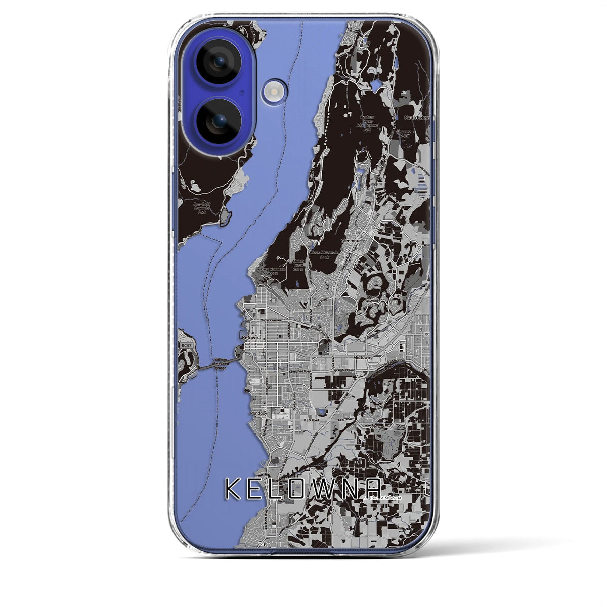 【ケロウナ(カナダ)】地図柄iPhoneケース(クリアタイプ)
