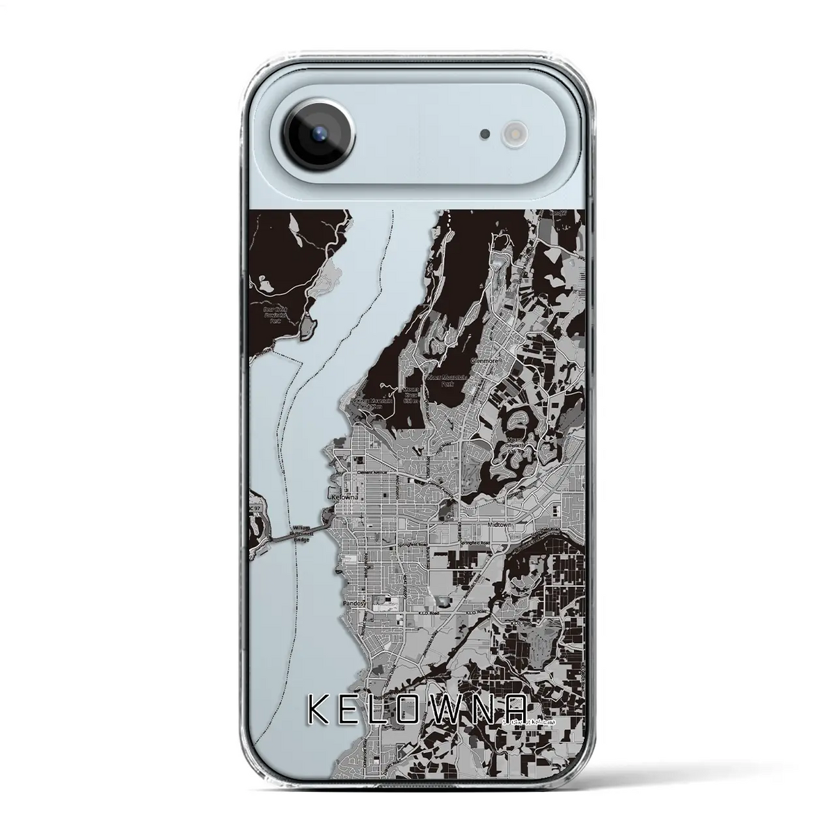 【ケロウナ(カナダ)】地図柄iPhoneケース(クリアタイプ)
