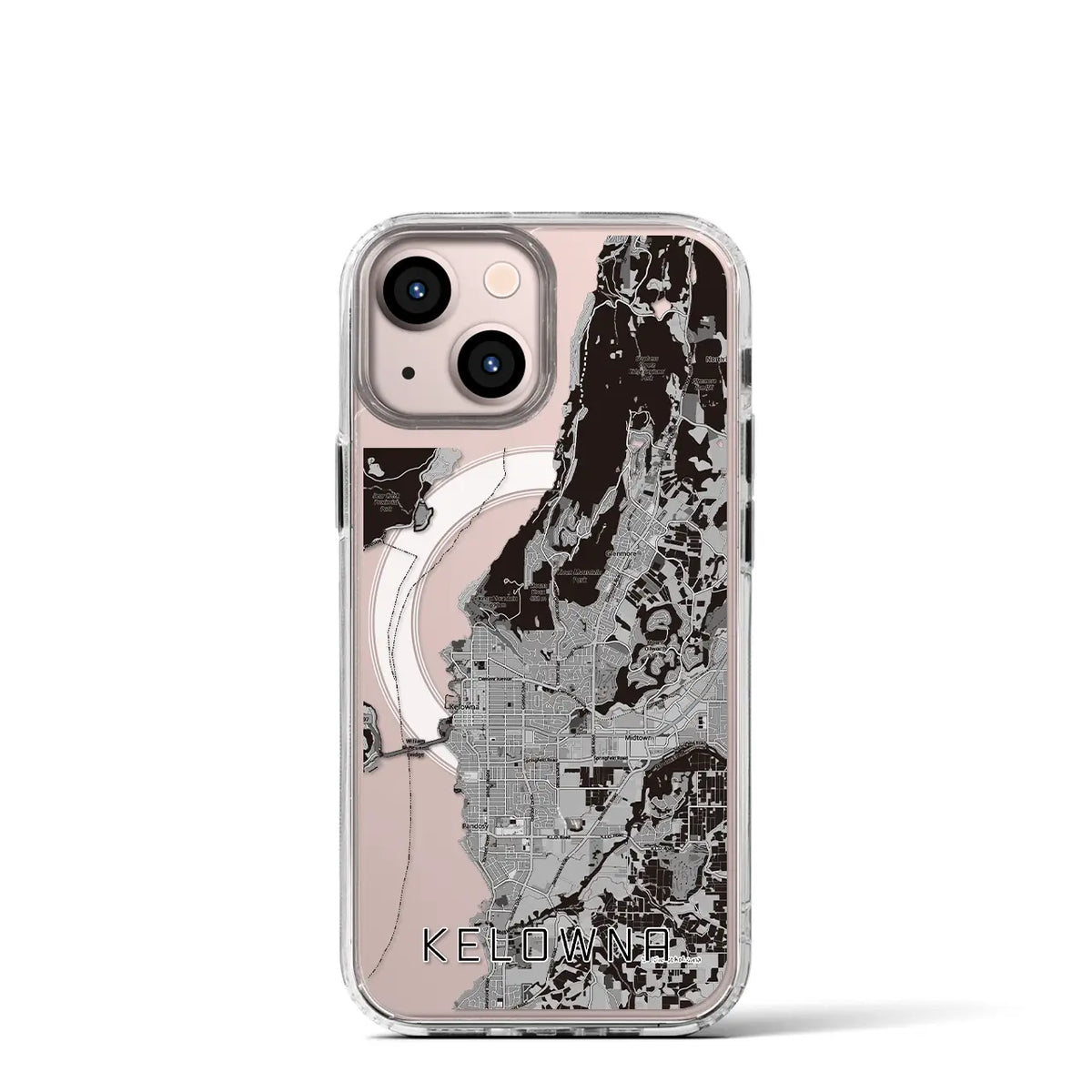【ケロウナ(カナダ)】地図柄iPhoneケース(MagSafeタイプ)