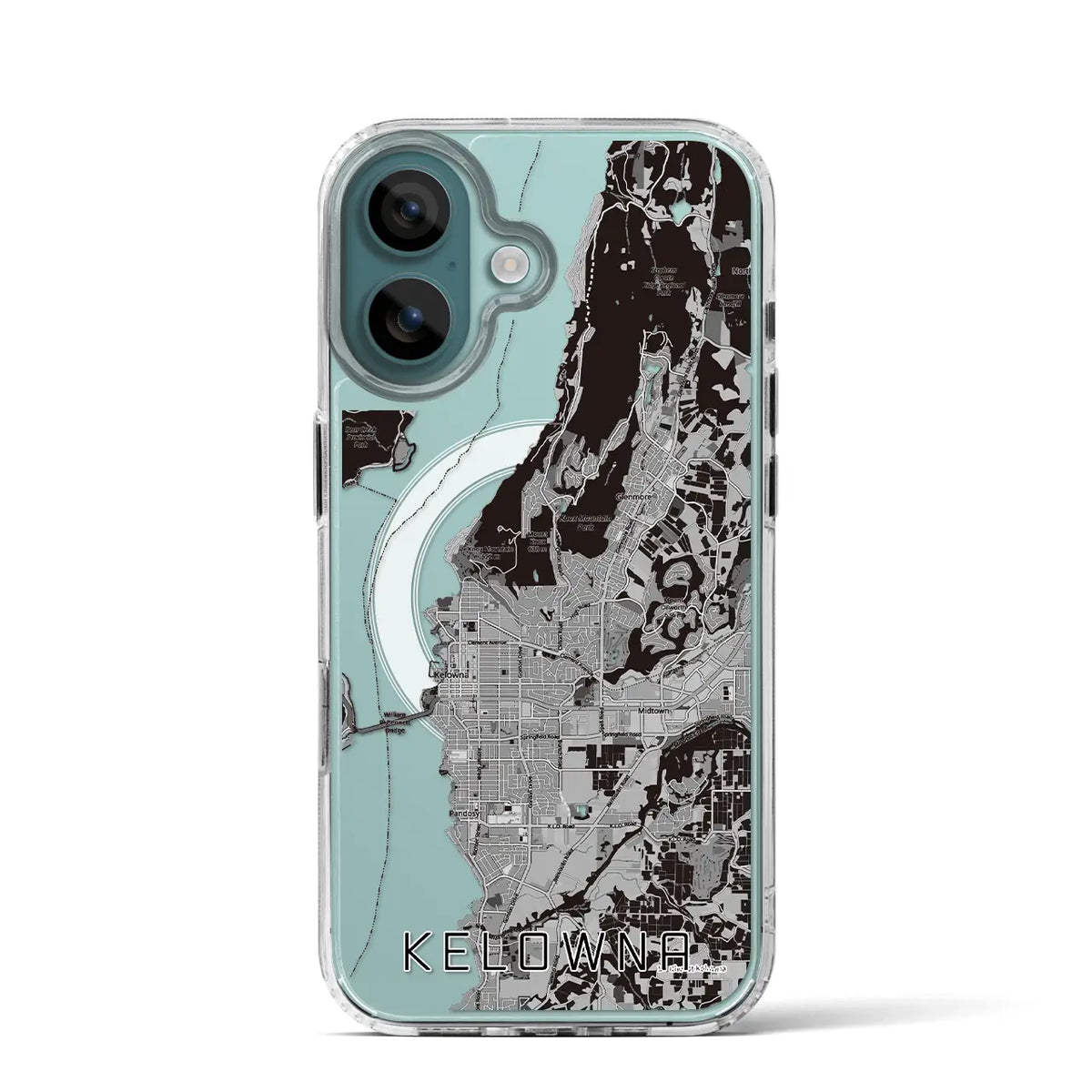 【ケロウナ(カナダ)】地図柄iPhoneケース(MagSafeタイプ)