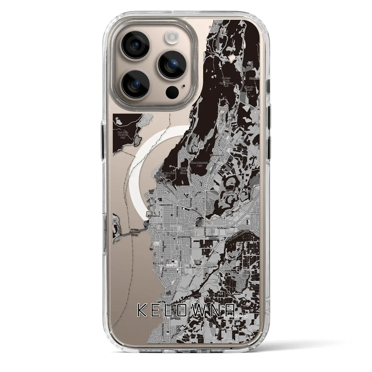 【ケロウナ(カナダ)】地図柄iPhoneケース(MagSafeタイプ)
