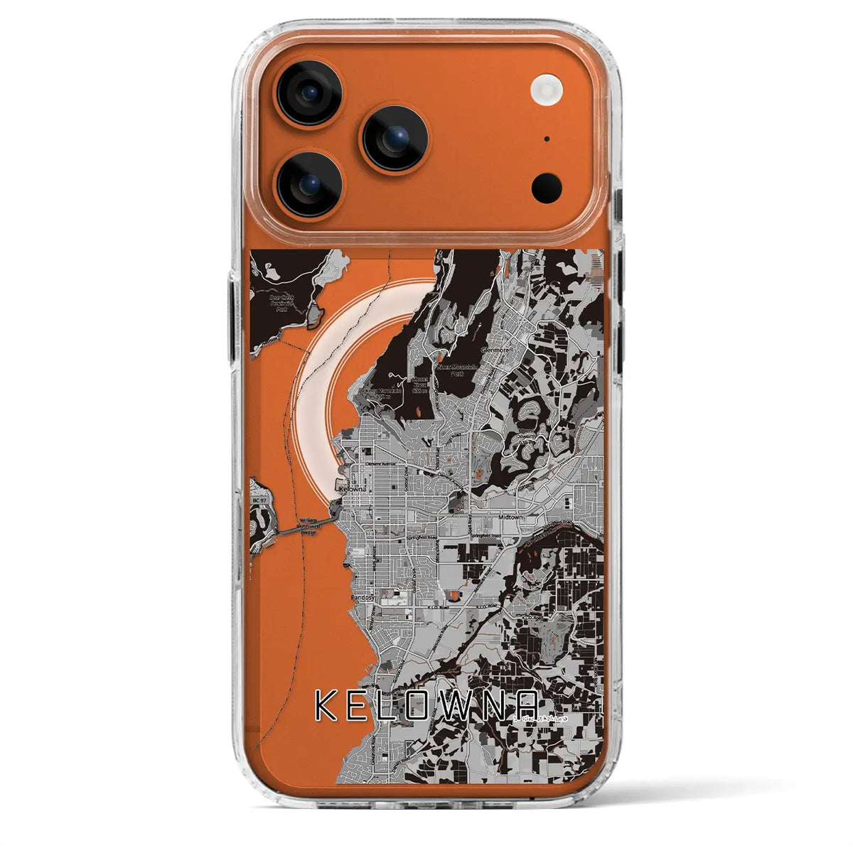 【ケロウナ(カナダ)】地図柄iPhoneケース(MagSafeタイプ)