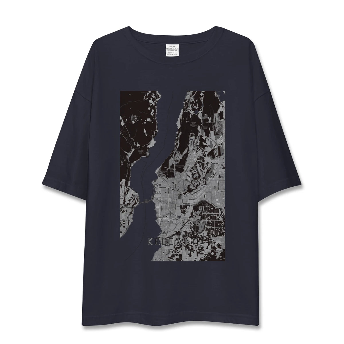 【ケロウナ(カナダ)】地図柄ビッグシルエットTシャツ