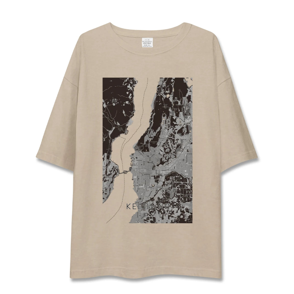 【ケロウナ(カナダ)】地図柄ビッグシルエットTシャツ