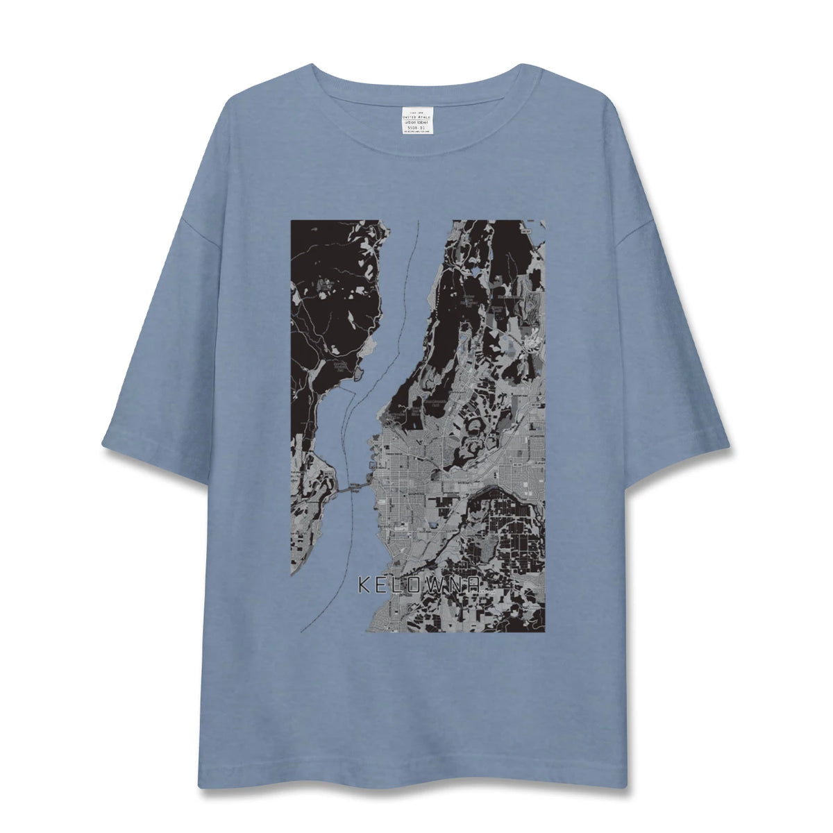 【ケロウナ(カナダ)】地図柄ビッグシルエットTシャツ
