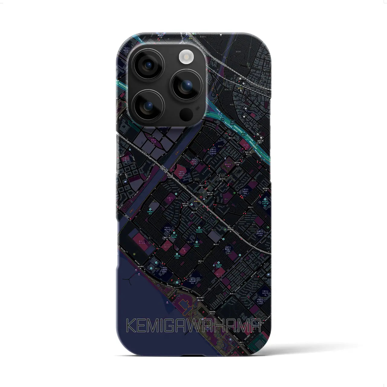 【検見川浜(千葉県)】地図柄iPhoneケース(バックカバータイプ)