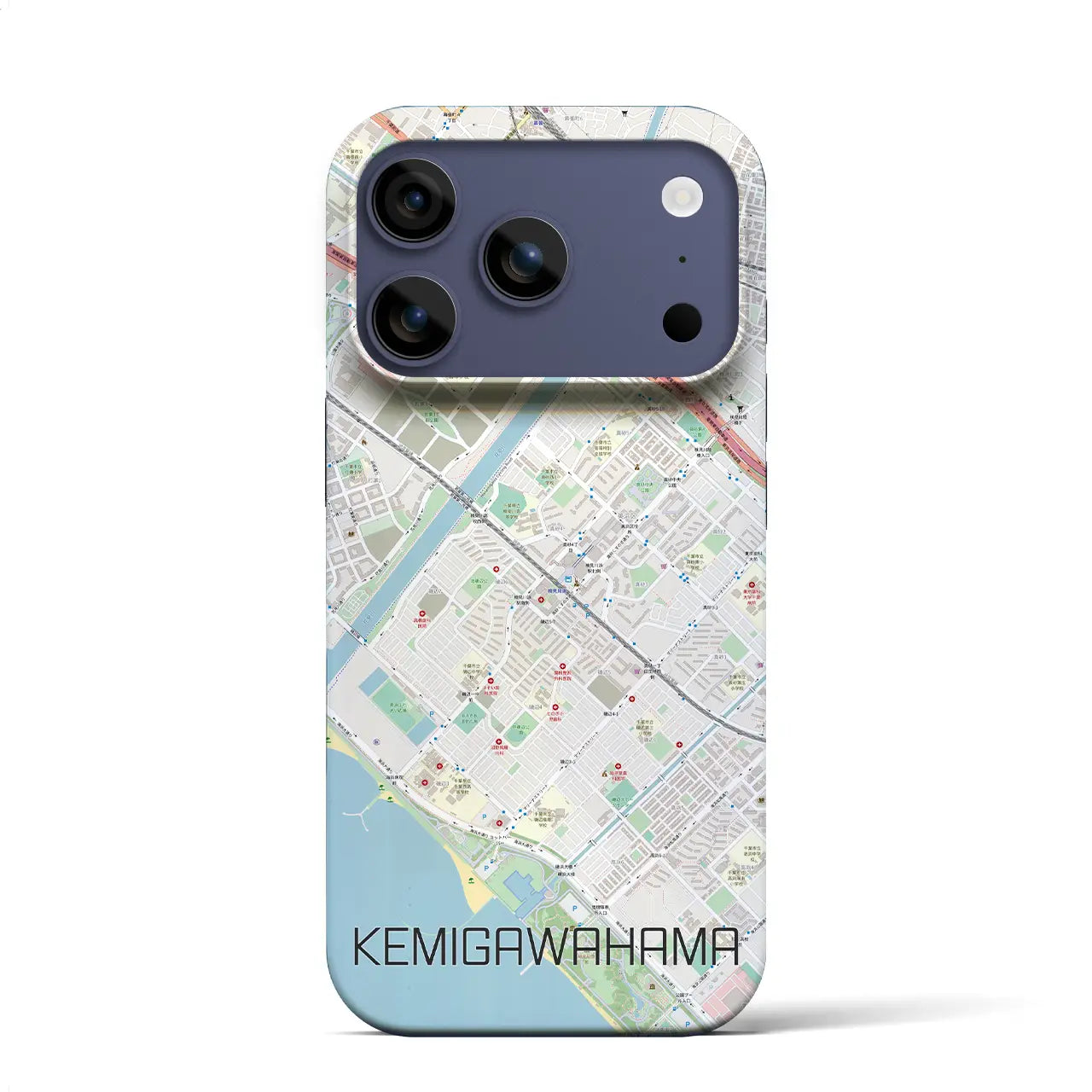 【検見川浜(千葉県)】地図柄iPhoneケース(バックカバータイプ)