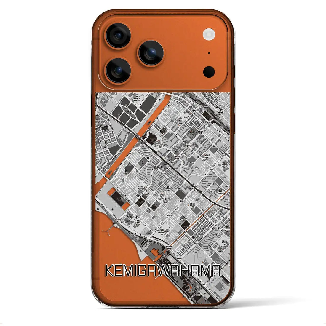 【検見川浜(千葉県)】地図柄iPhoneケース(クリアタイプ)