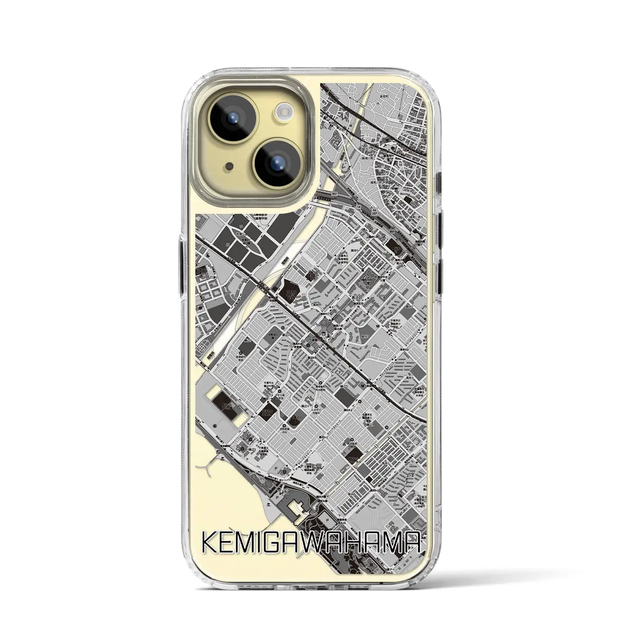 【検見川浜(千葉県)】地図柄iPhoneケース(MagSafeタイプ)