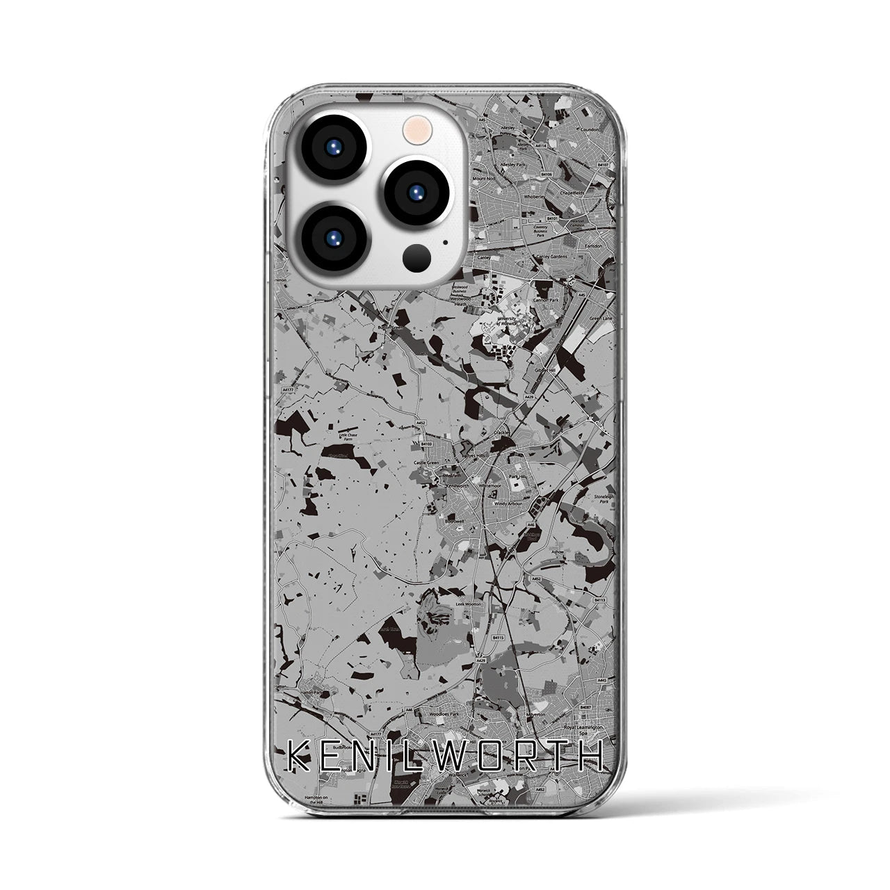 【ケニルワース(イギリス)】地図柄iPhoneケース(クリアタイプ)