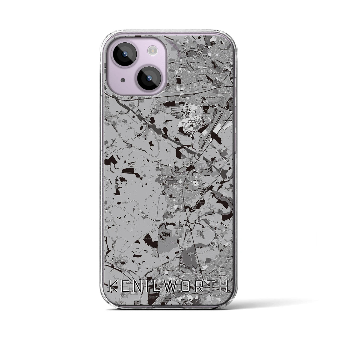 【ケニルワース(イギリス)】地図柄iPhoneケース(クリアタイプ)