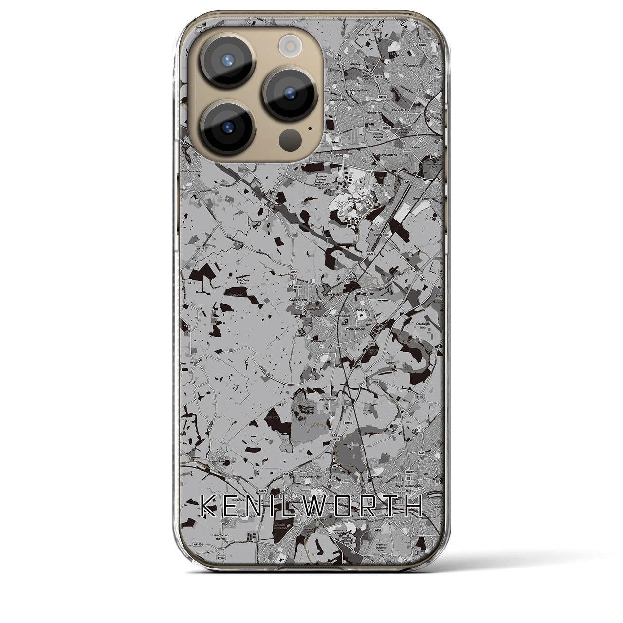 【ケニルワース(イギリス)】地図柄iPhoneケース(クリアタイプ)