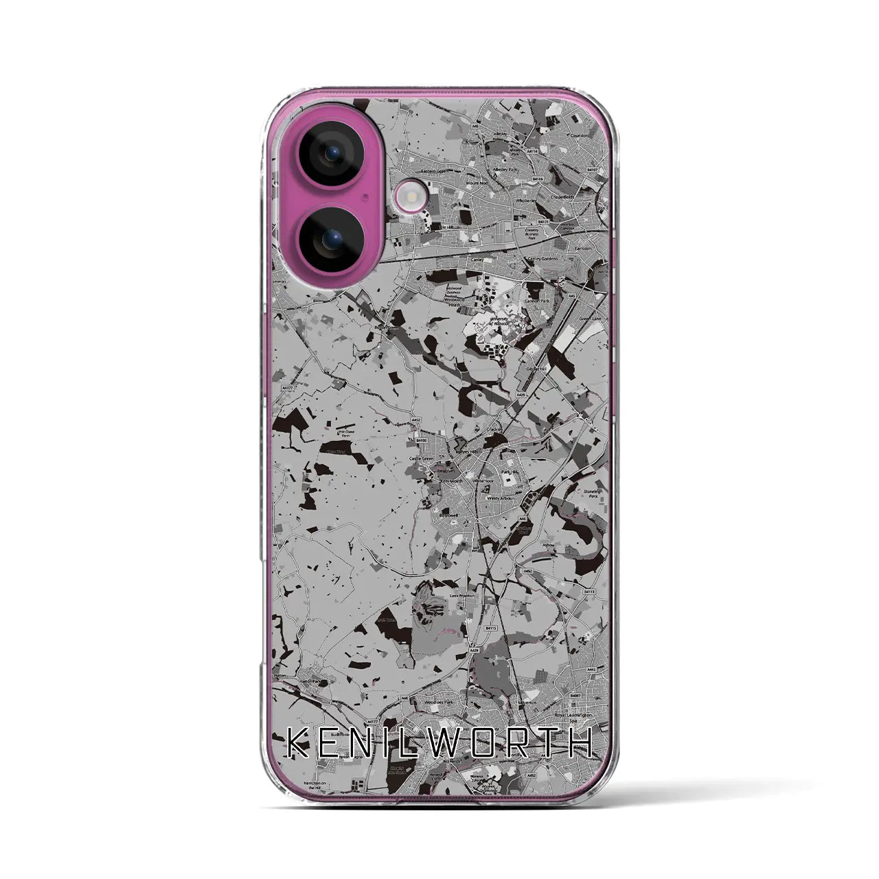 【ケニルワース(イギリス)】地図柄iPhoneケース(クリアタイプ)