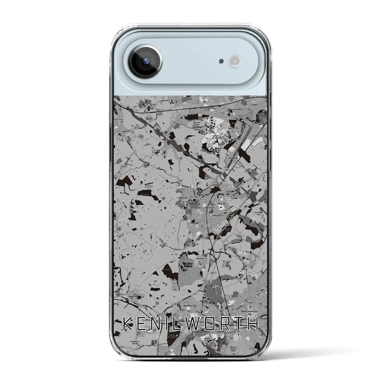 【ケニルワース(イギリス)】地図柄iPhoneケース(クリアタイプ)モノトーン・iPhone 17 Pro Max 用