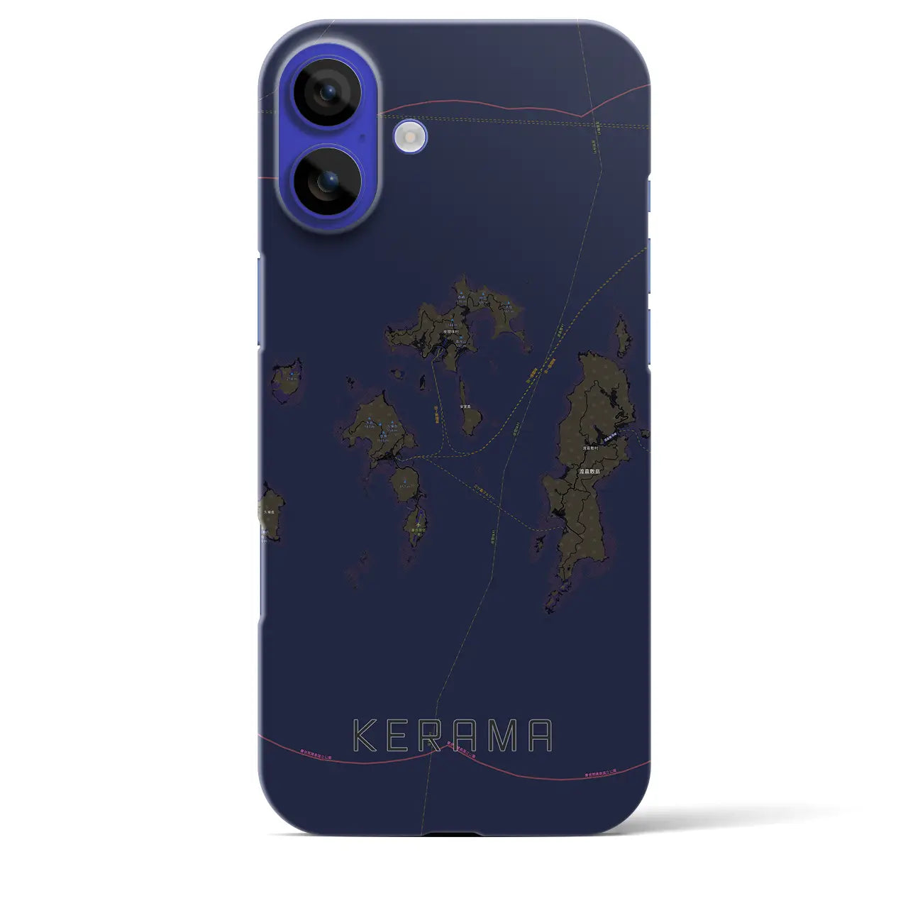 【慶良間(沖縄県)】地図柄iPhoneケース(バックカバータイプ)