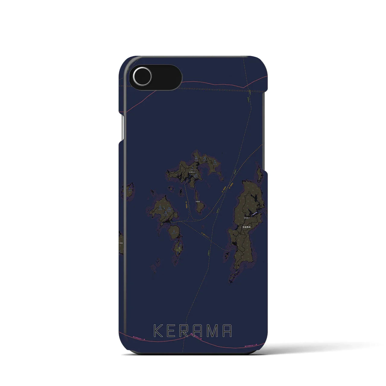 【慶良間(沖縄県)】地図柄iPhoneケース(バックカバータイプ)