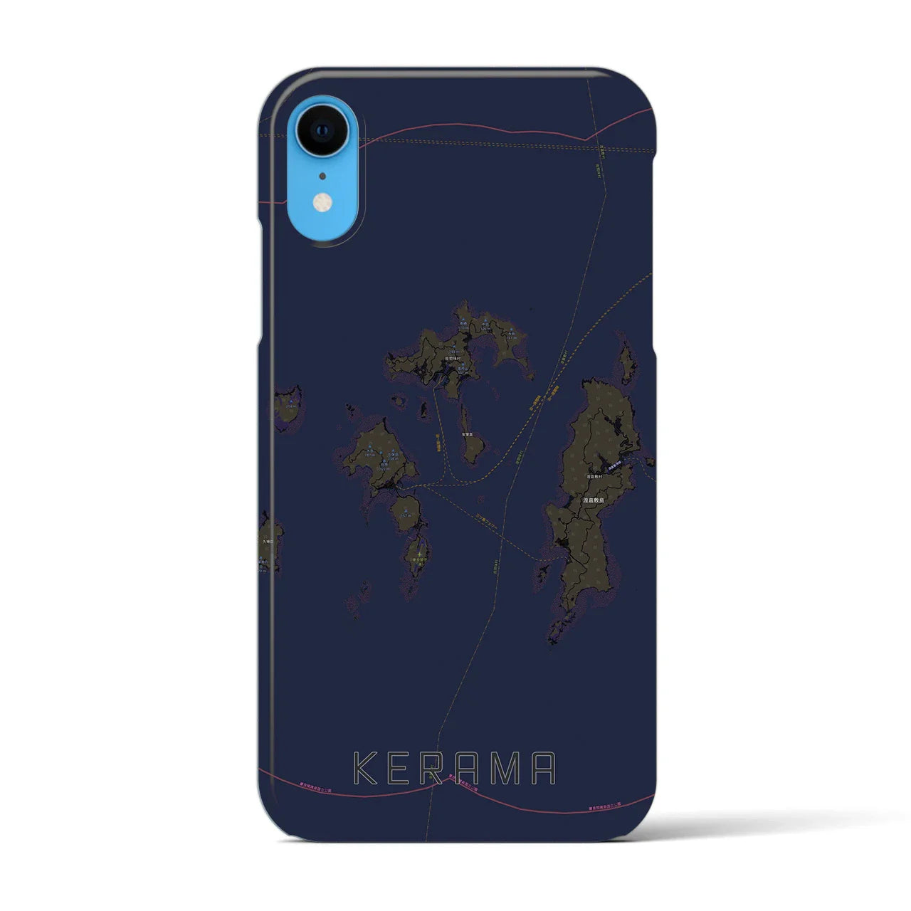 【慶良間(沖縄県)】地図柄iPhoneケース(バックカバータイプ)