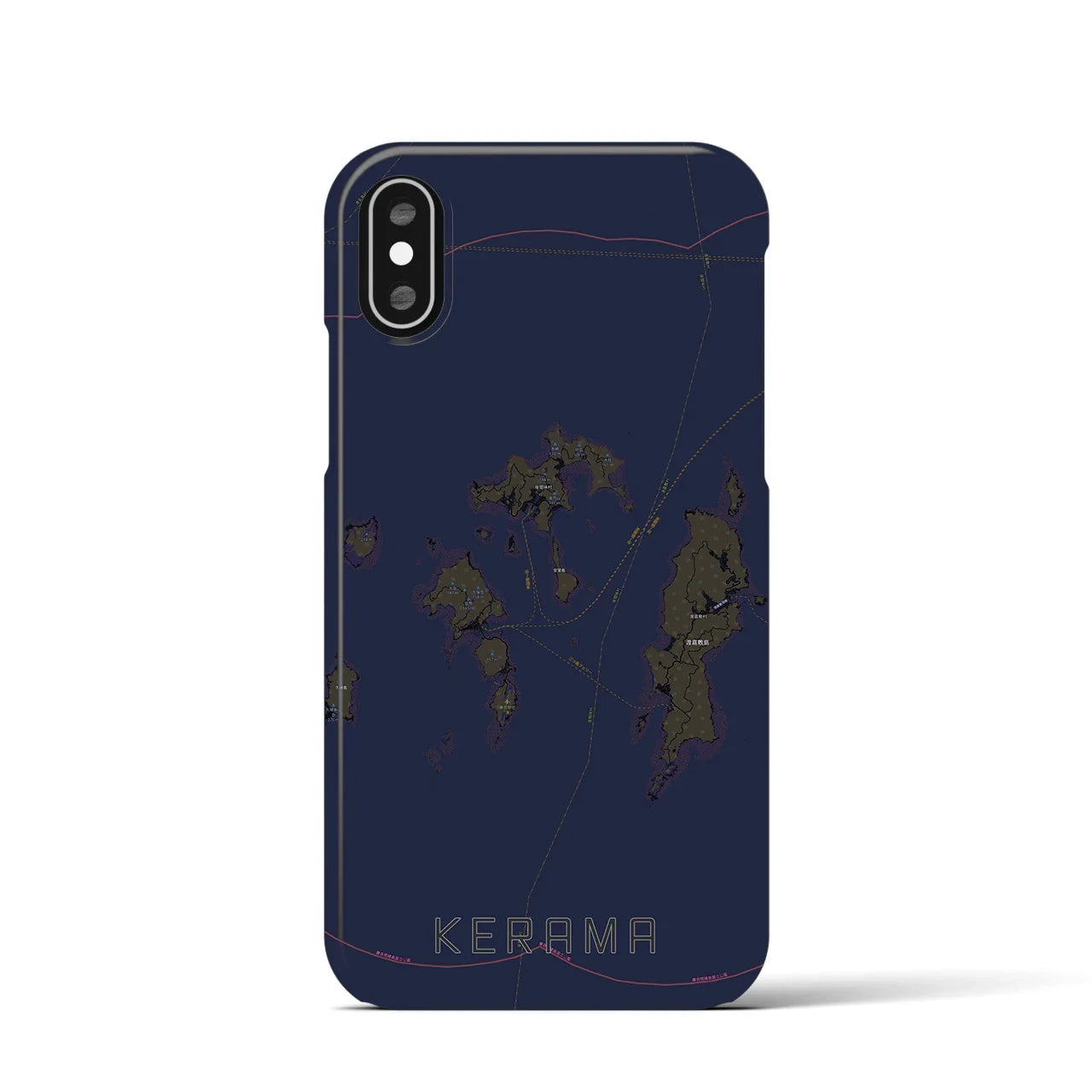 【慶良間(沖縄県)】地図柄iPhoneケース(バックカバータイプ)