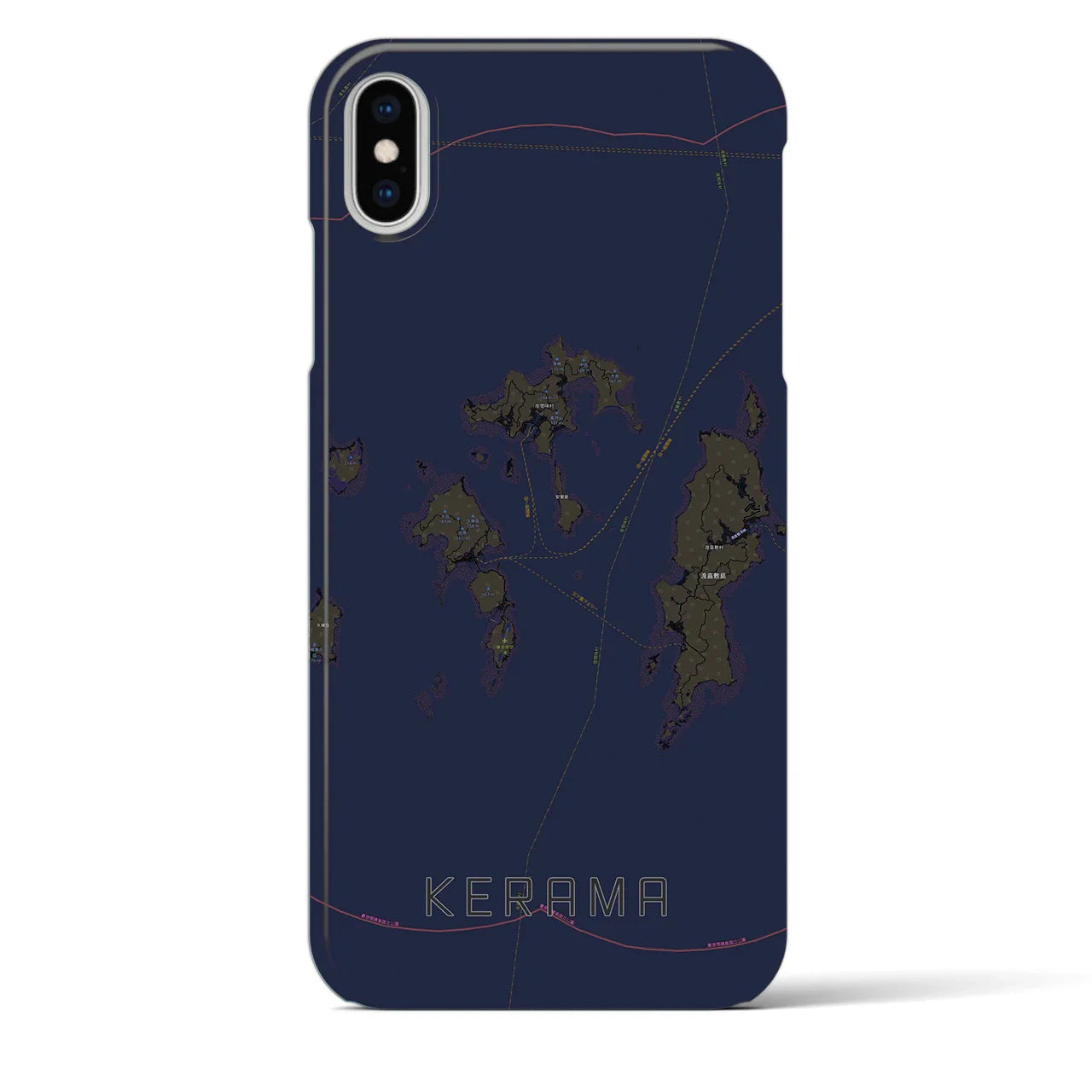 【慶良間(沖縄県)】地図柄iPhoneケース(バックカバータイプ)