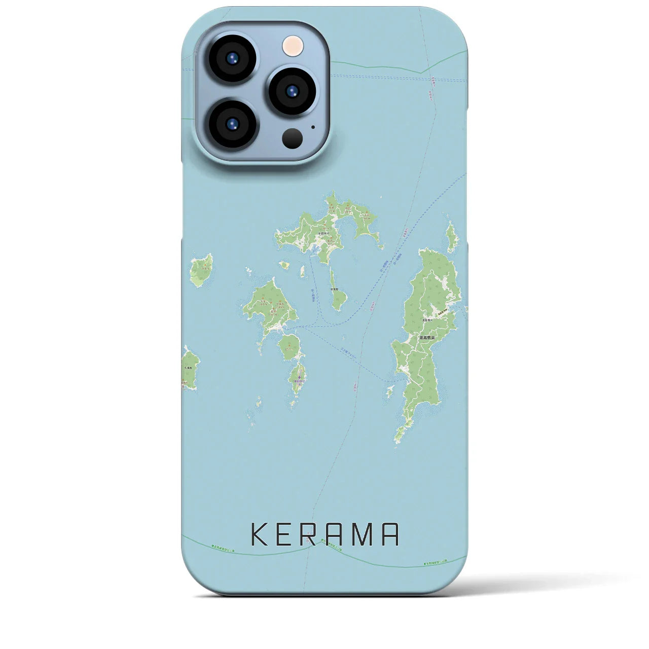 【慶良間(沖縄県)】地図柄iPhoneケース(バックカバータイプ)