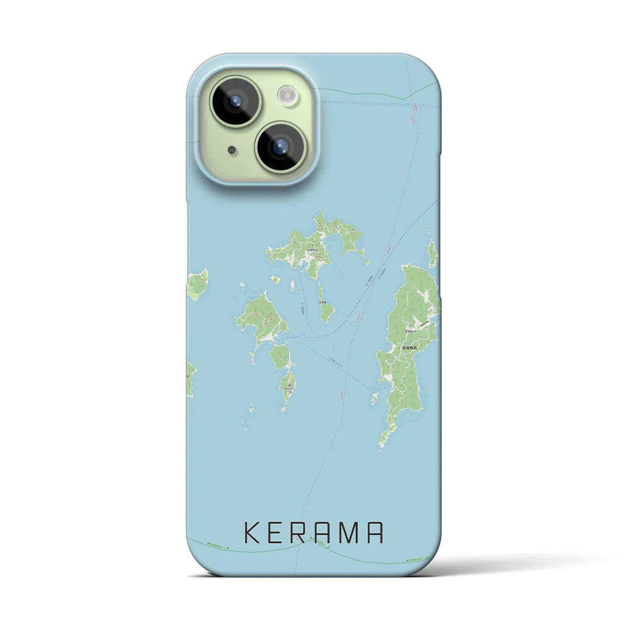 【慶良間(沖縄県)】地図柄iPhoneケース(バックカバータイプ)