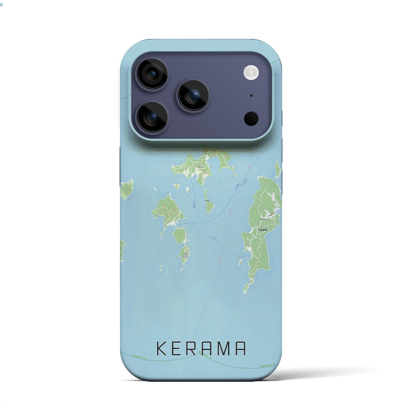 【慶良間(沖縄県)】地図柄iPhoneケース(バックカバータイプ)ナチュラル・iPhone 17 Pro Max 用