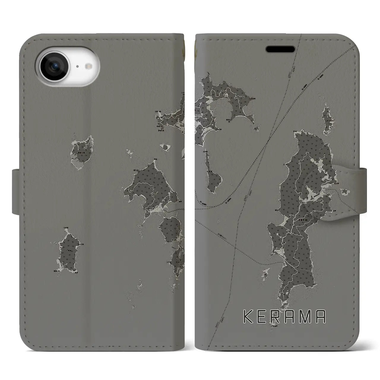 【慶良間(沖縄県)】地図柄iPhoneケース(手帳タイプ)
