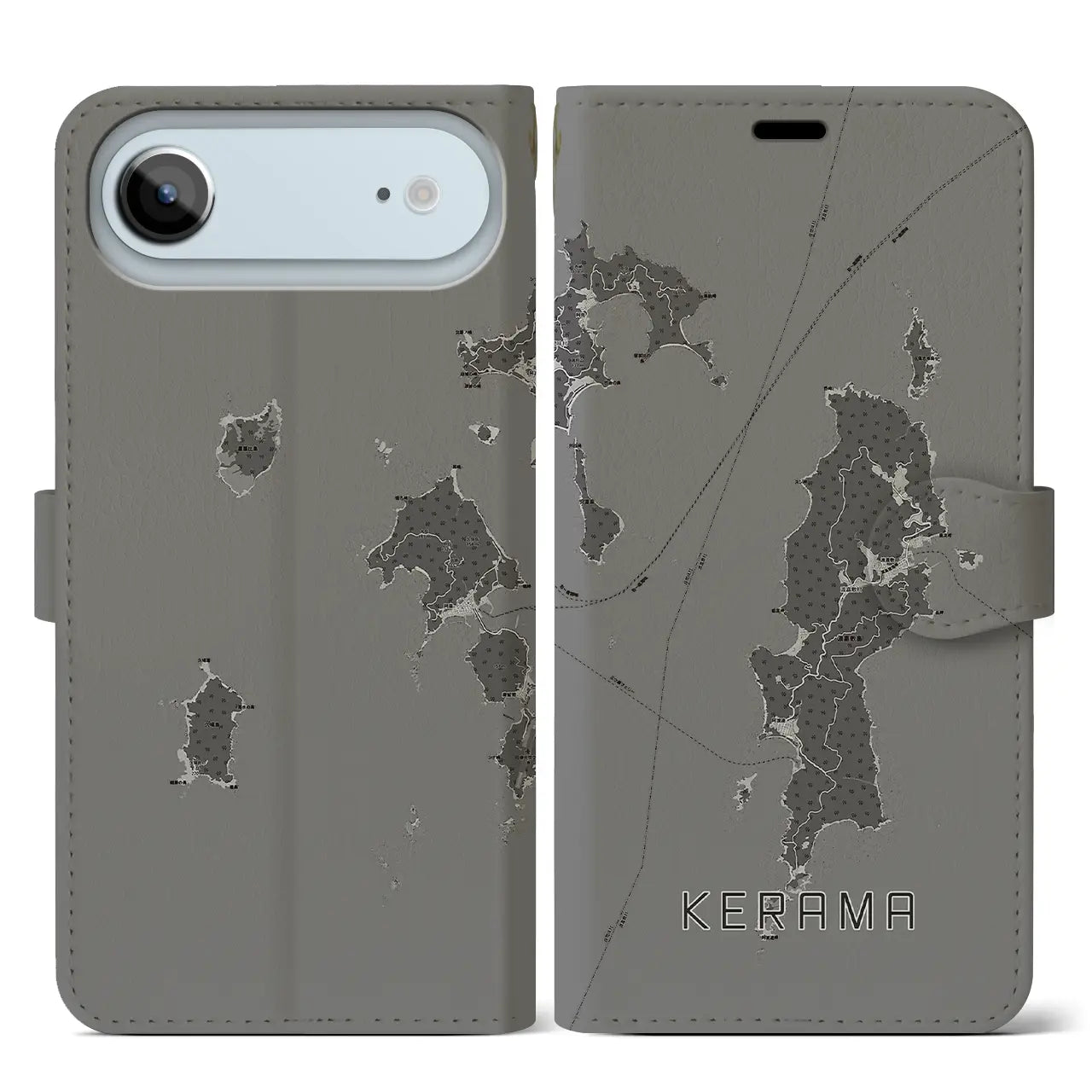 【慶良間(沖縄県)】地図柄iPhoneケース(手帳タイプ)