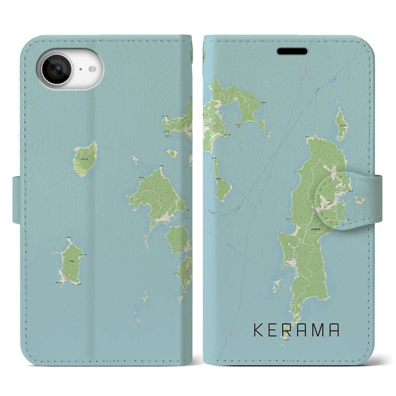 【慶良間(沖縄県)】地図柄iPhoneケース(手帳タイプ)