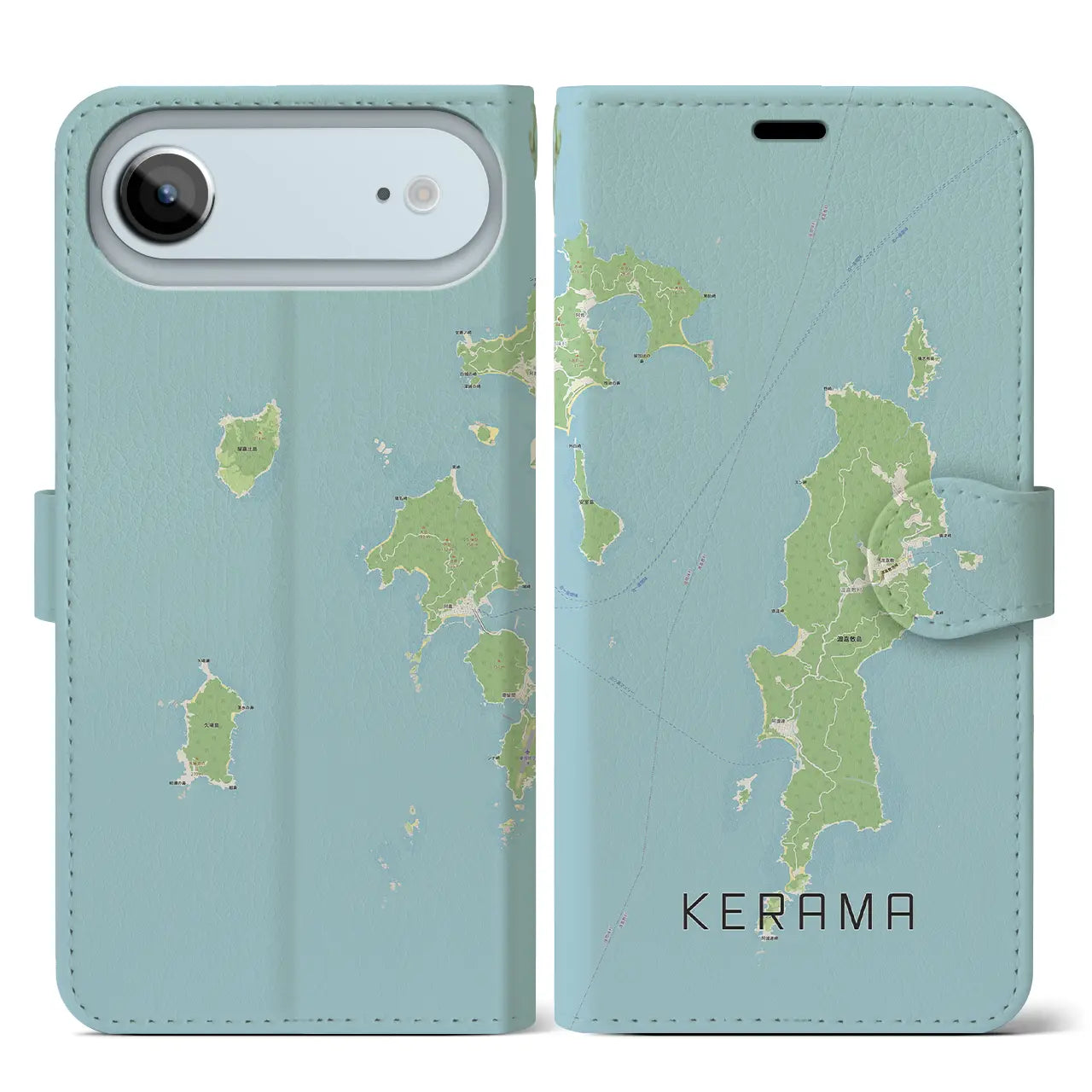 【慶良間(沖縄県)】地図柄iPhoneケース(手帳タイプ)