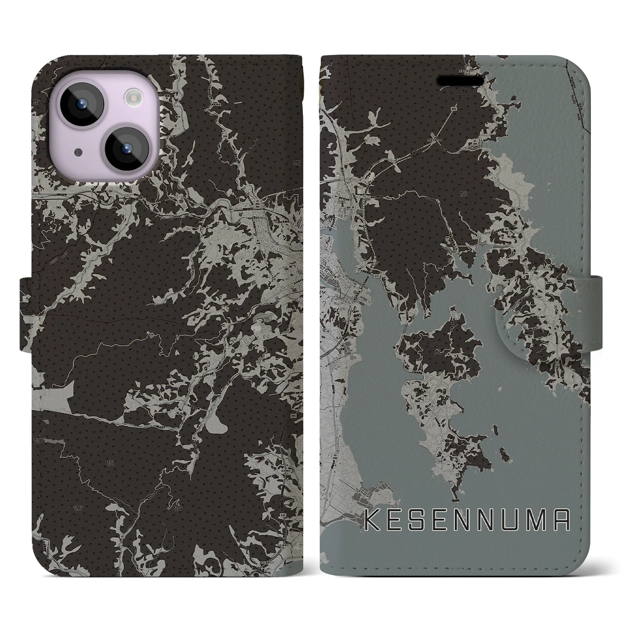 【気仙沼(宮城県)】地図柄iPhoneケース(手帳タイプ)