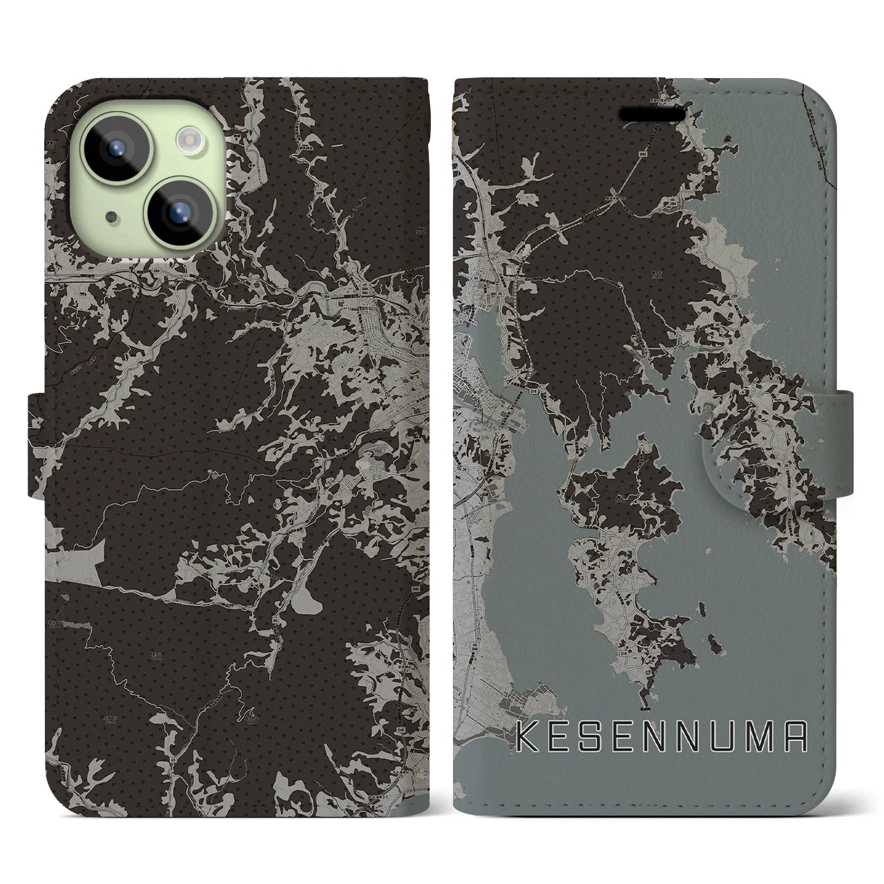 【気仙沼(宮城県)】地図柄iPhoneケース(手帳タイプ)