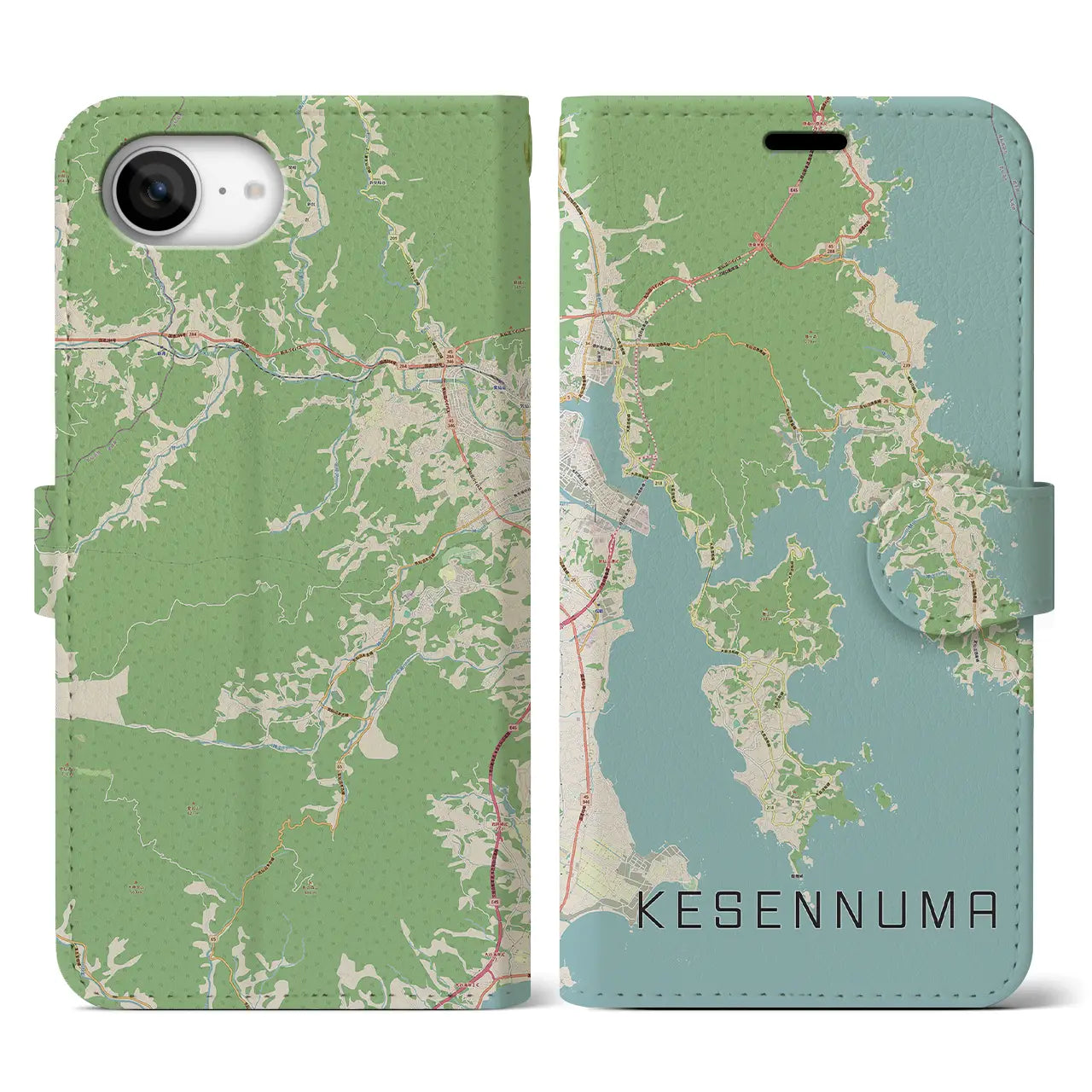 【気仙沼(宮城県)】地図柄iPhoneケース(手帳タイプ)