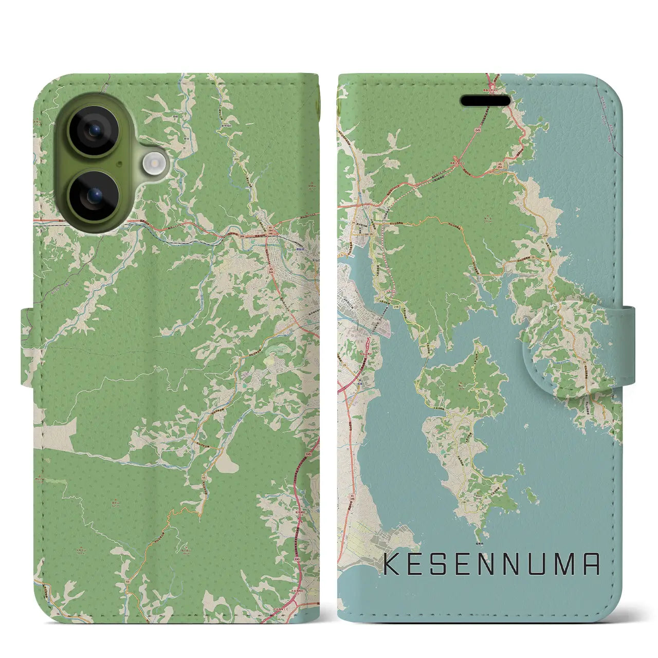 【気仙沼(宮城県)】地図柄iPhoneケース(手帳タイプ)