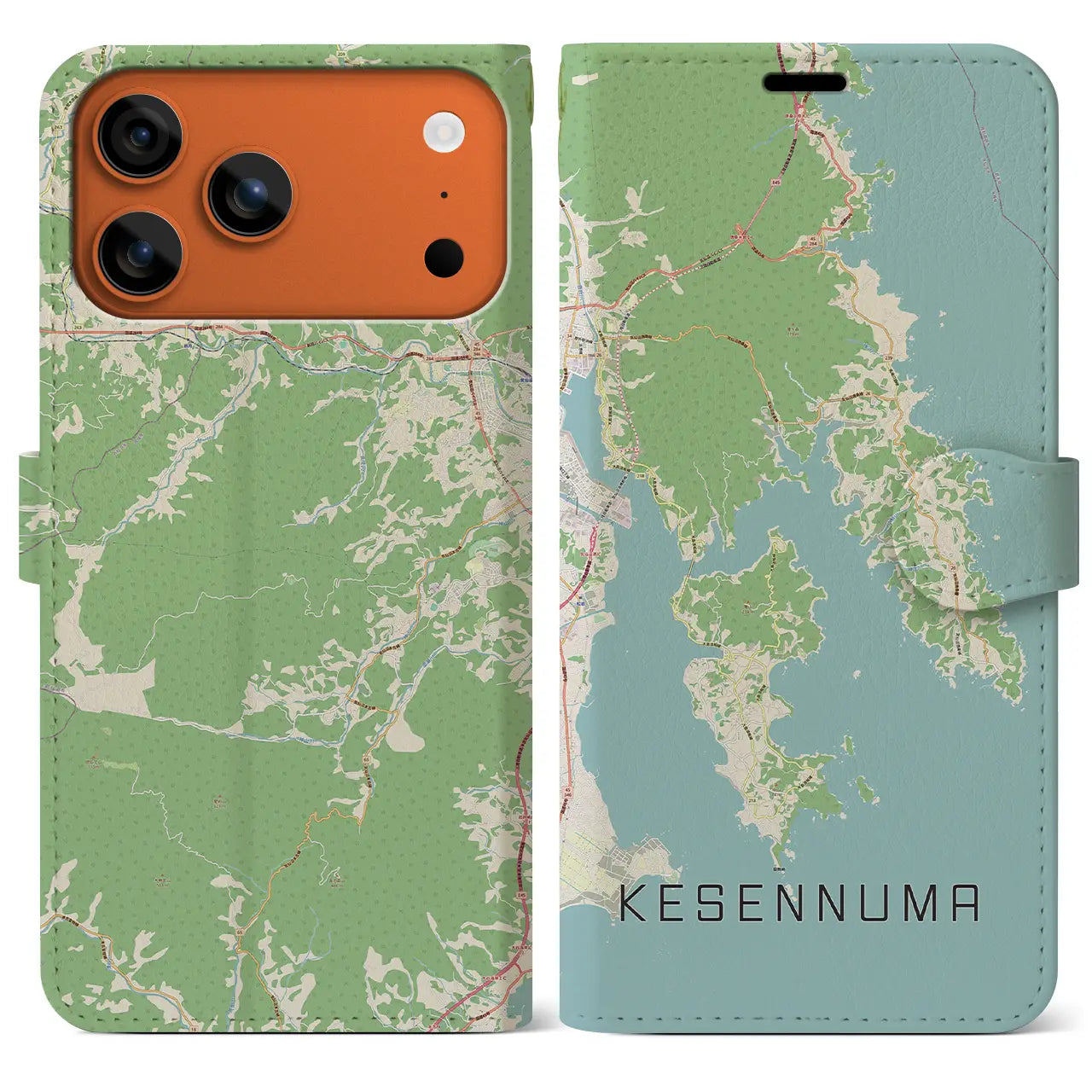 【気仙沼(宮城県)】地図柄iPhoneケース(手帳タイプ)