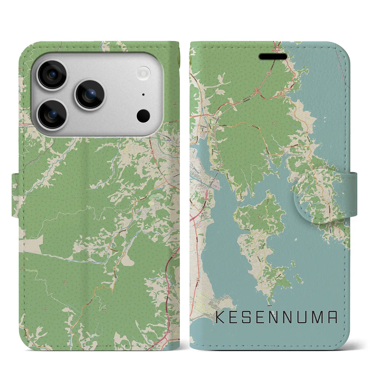 【気仙沼(宮城県)】地図柄iPhoneケース(手帳タイプ)