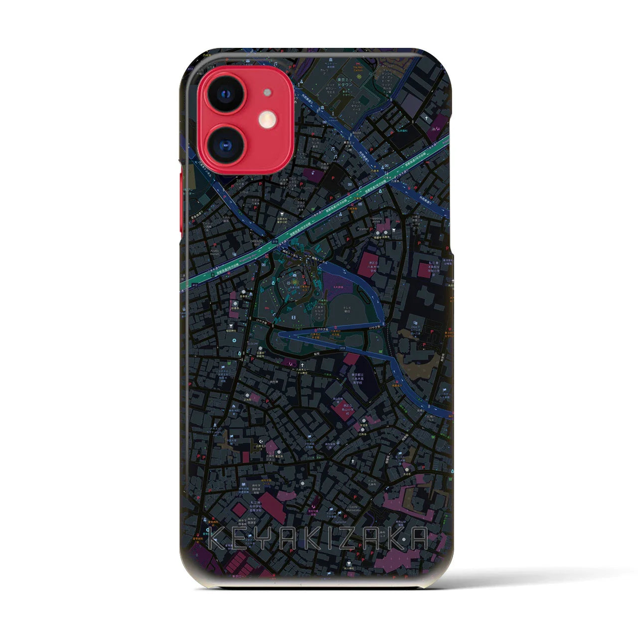 【けやき坂(東京都)】地図柄iPhoneケース(バックカバータイプ)