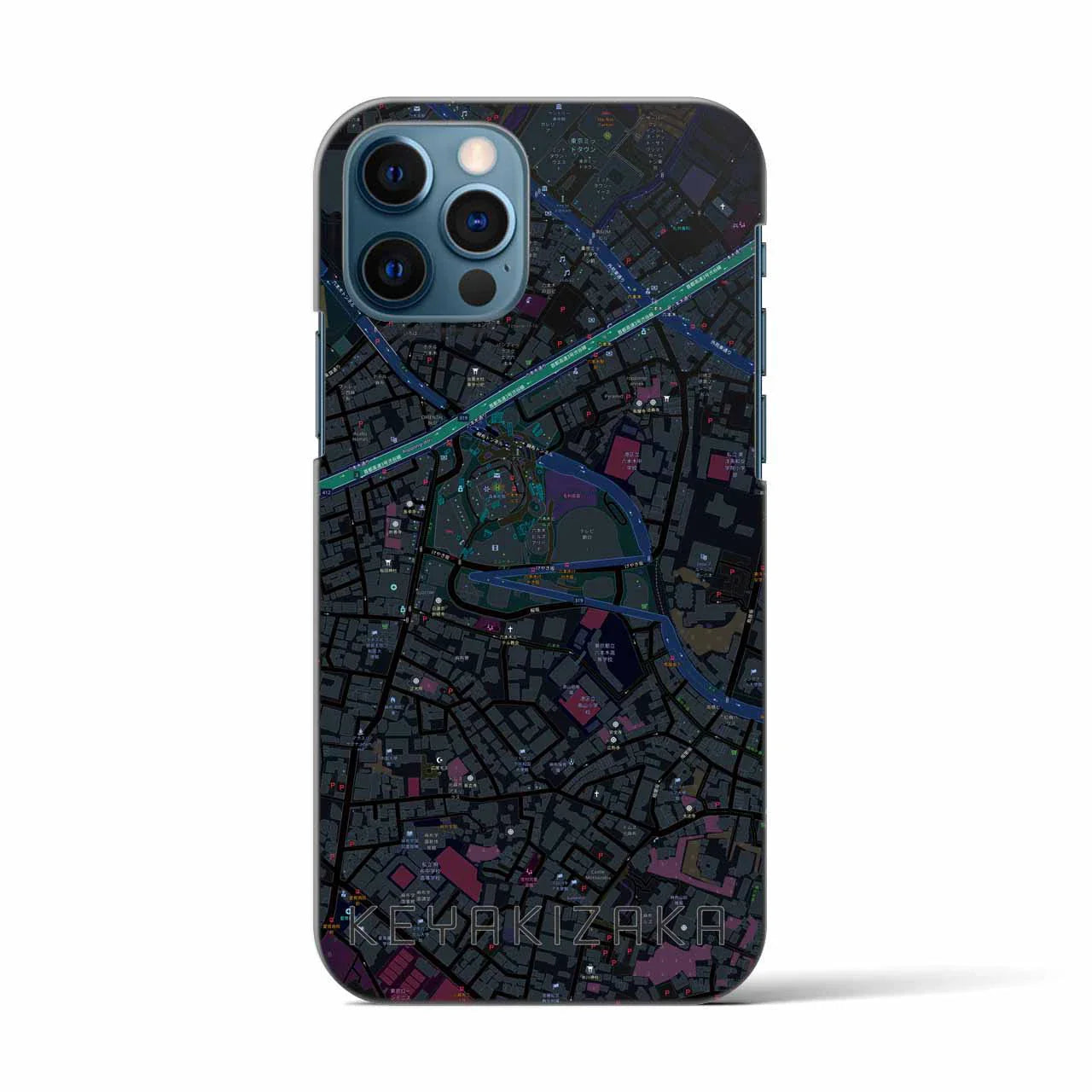 【けやき坂(東京都)】地図柄iPhoneケース(バックカバータイプ)