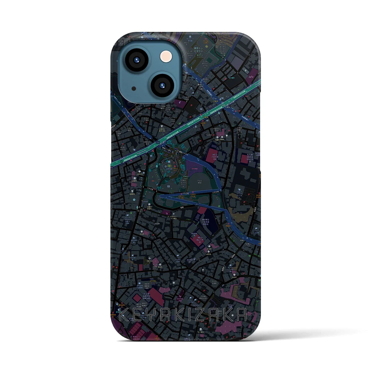 【けやき坂(東京都)】地図柄iPhoneケース(バックカバータイプ)