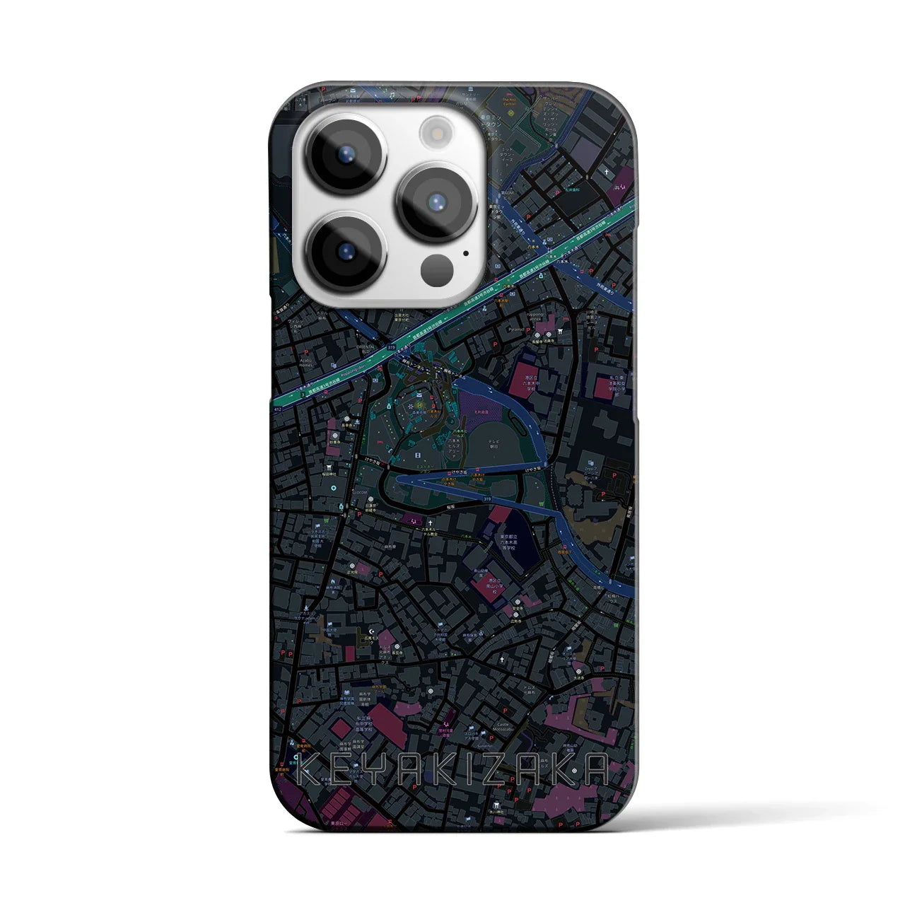 【けやき坂(東京都)】地図柄iPhoneケース(バックカバータイプ)