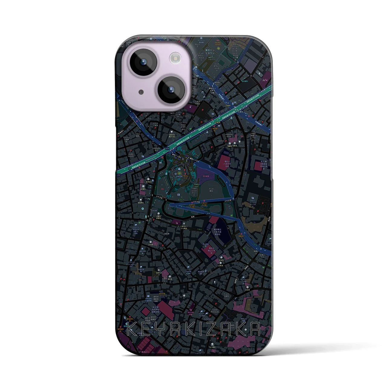 【けやき坂(東京都)】地図柄iPhoneケース(バックカバータイプ)