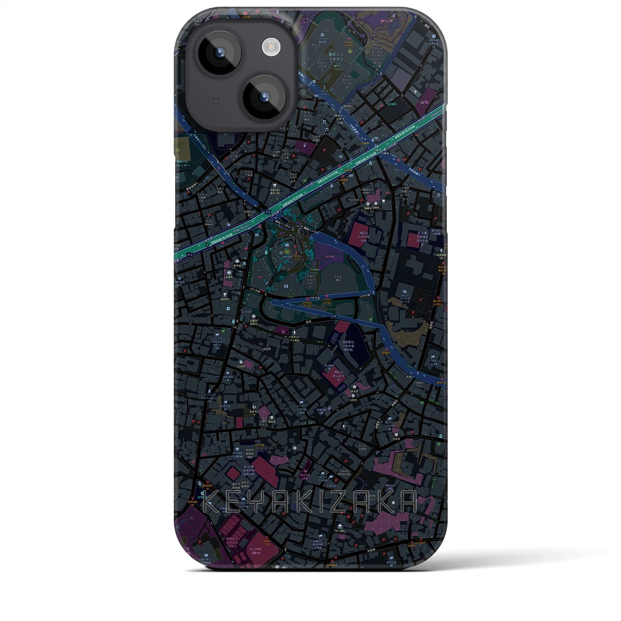 【けやき坂(東京都)】地図柄iPhoneケース(バックカバータイプ)