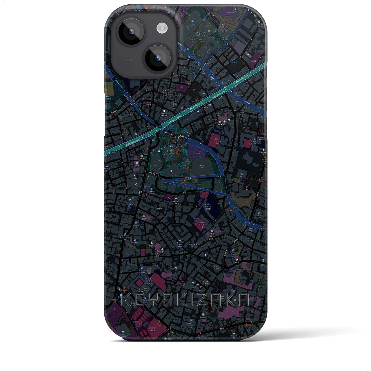 【けやき坂(東京都)】地図柄iPhoneケース(バックカバータイプ)