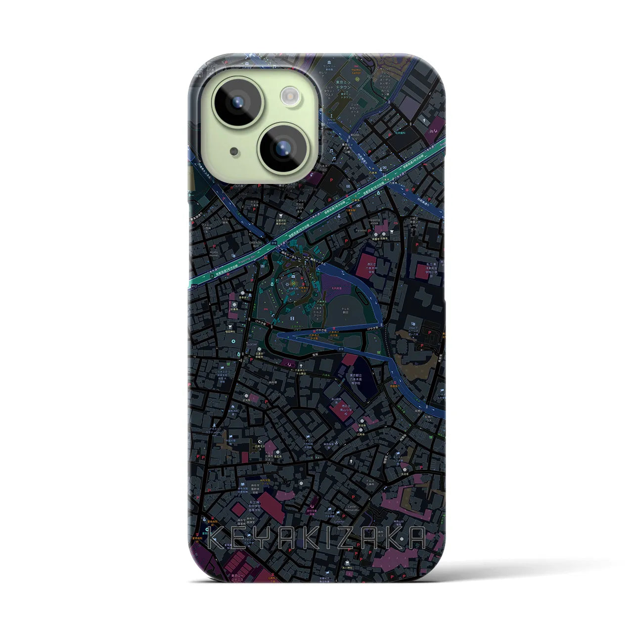 【けやき坂(東京都)】地図柄iPhoneケース(バックカバータイプ)