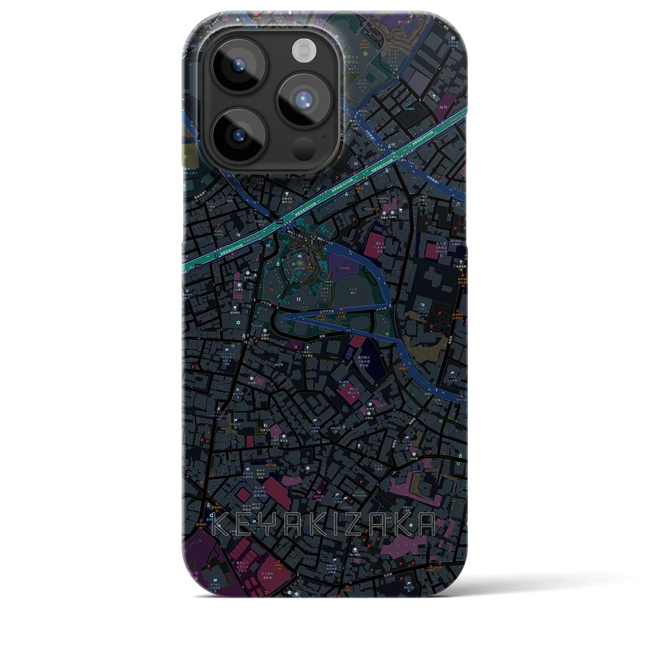 【けやき坂(東京都)】地図柄iPhoneケース(バックカバータイプ)