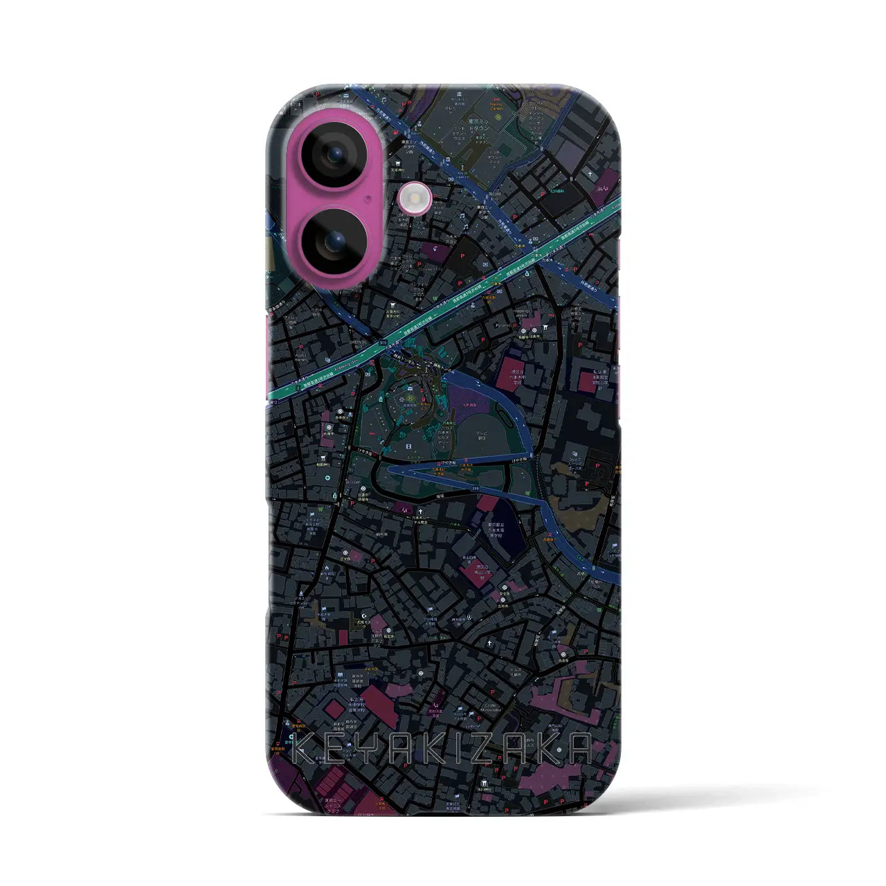 【けやき坂(東京都)】地図柄iPhoneケース(バックカバータイプ)