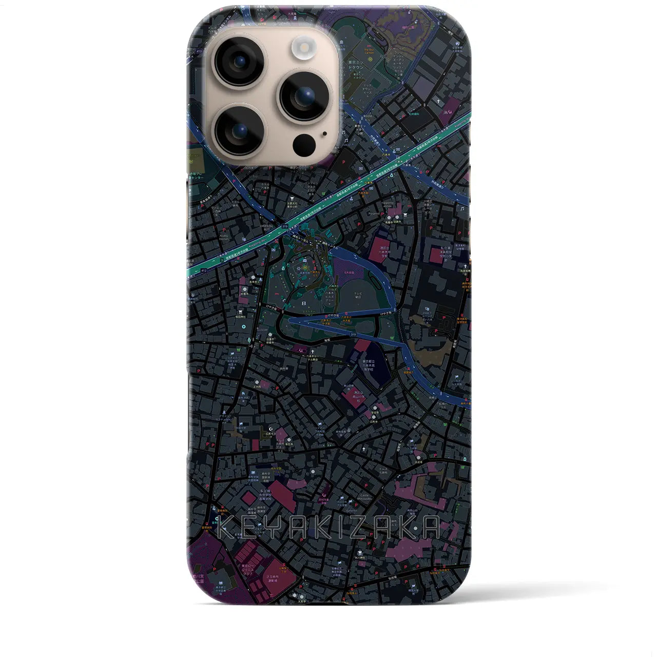 【けやき坂(東京都)】地図柄iPhoneケース(バックカバータイプ)