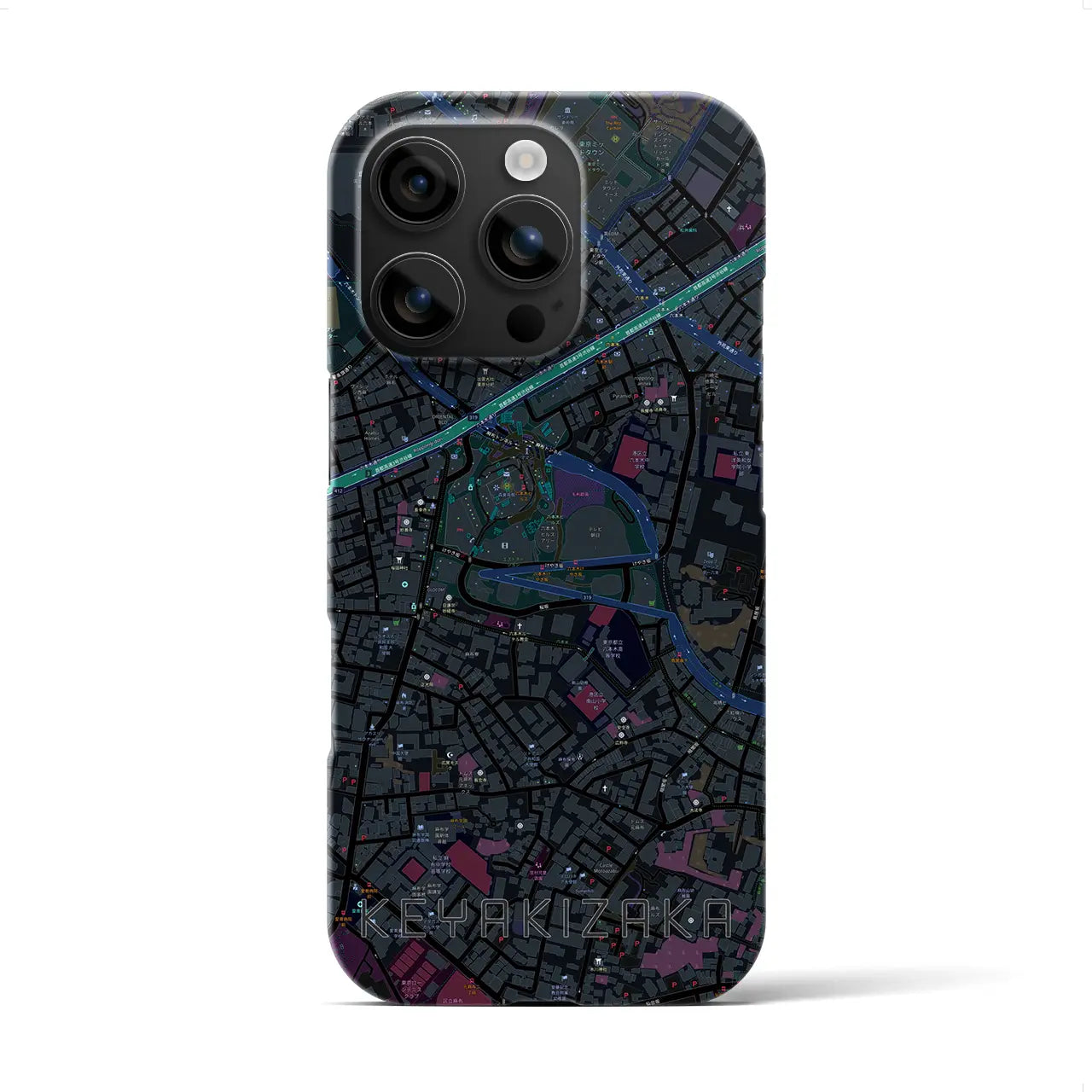 【けやき坂(東京都)】地図柄iPhoneケース(バックカバータイプ)