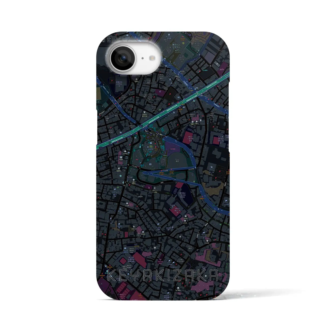 【けやき坂(東京都)】地図柄iPhoneケース(バックカバータイプ)