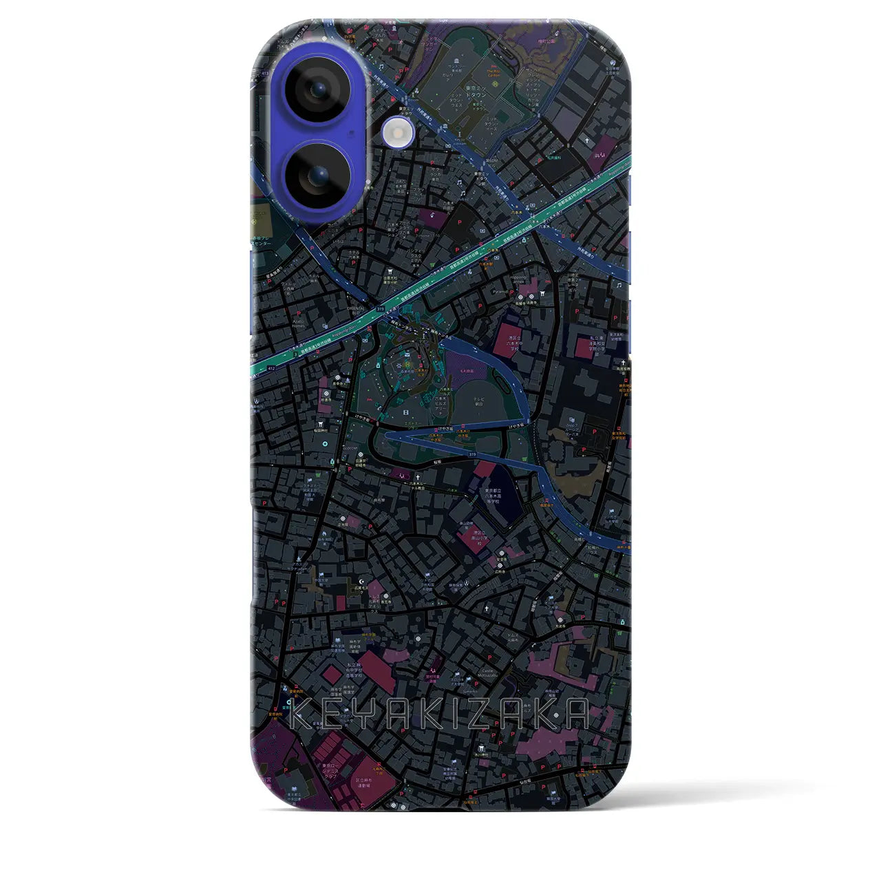 【けやき坂(東京都)】地図柄iPhoneケース(バックカバータイプ)